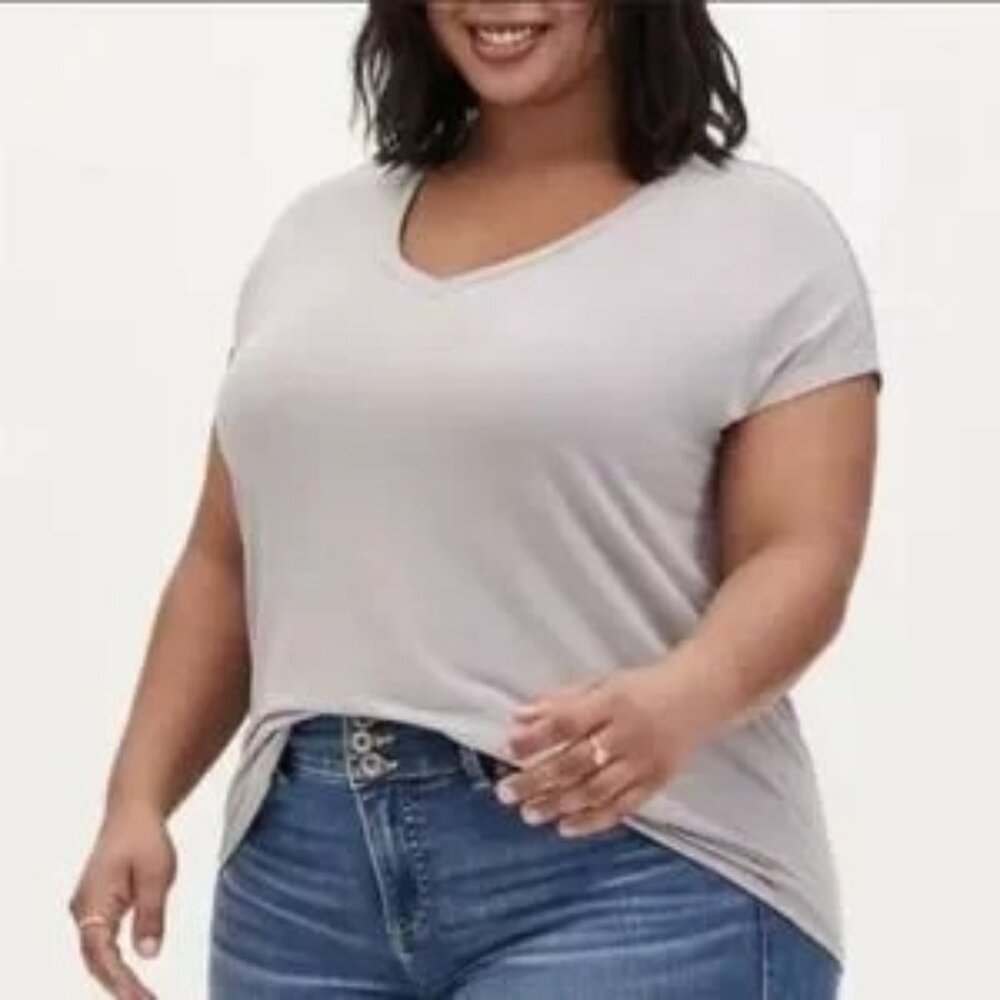 TORRID | Ash Gray Studio Knit Dolman Short Sleeve Shirt (SZ - 4X)